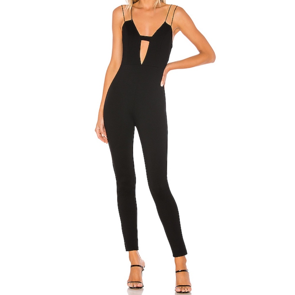 Superdown Black Jumpsuit Tank Plunge Revolve XXS